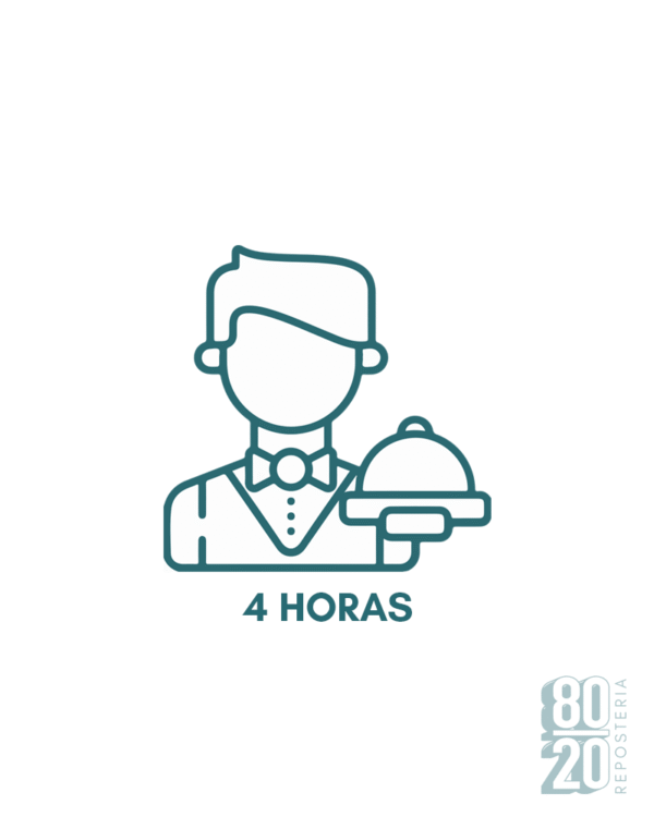 1 MESERO 4 HORAS 8020 REPOSTERIA | 8020 Repostería |